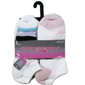 Wholesale - 10pk WHT SE RANDOM KNIT STRIPE NS SOCKS SIZE 9-11, UPC: 193159198794